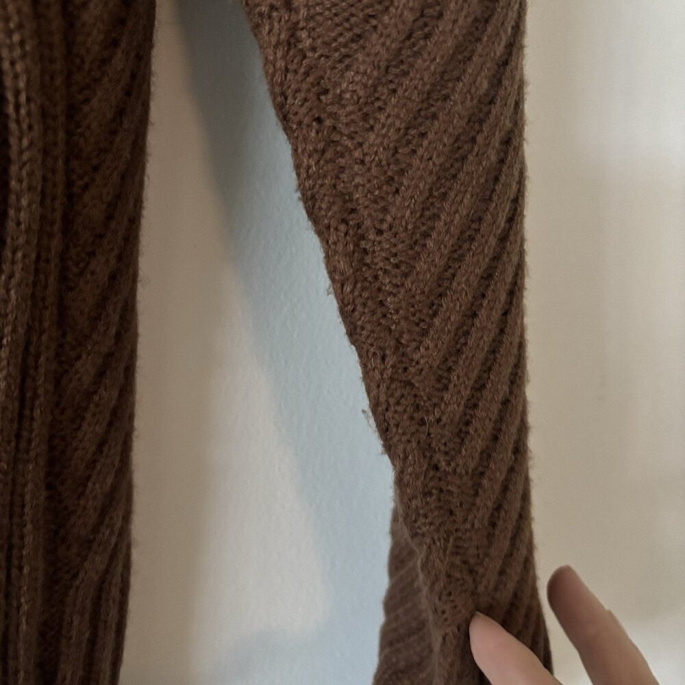 Eddie Bauer Women XS Brown Cable Knit Sweater Capsule Minimalist Outdoor Cottage - Picture 5 of 16